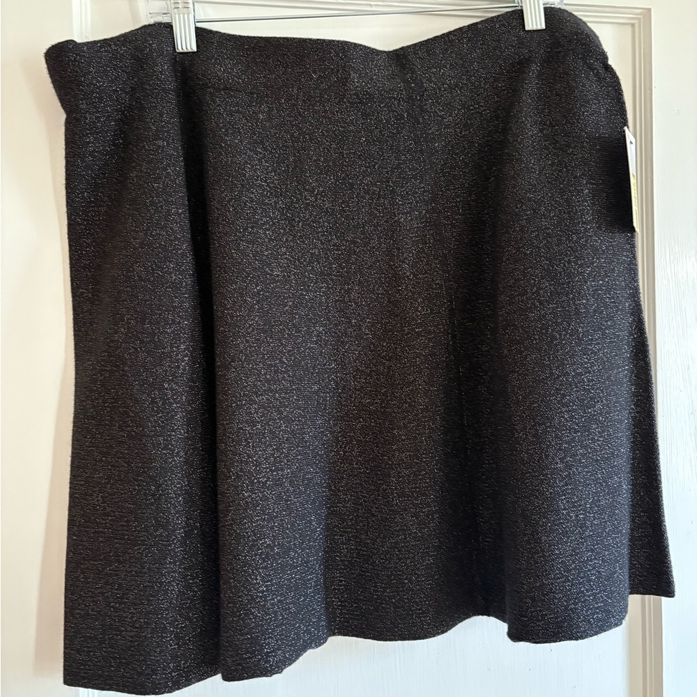 Nine West Black Metallic A-Line Skirt